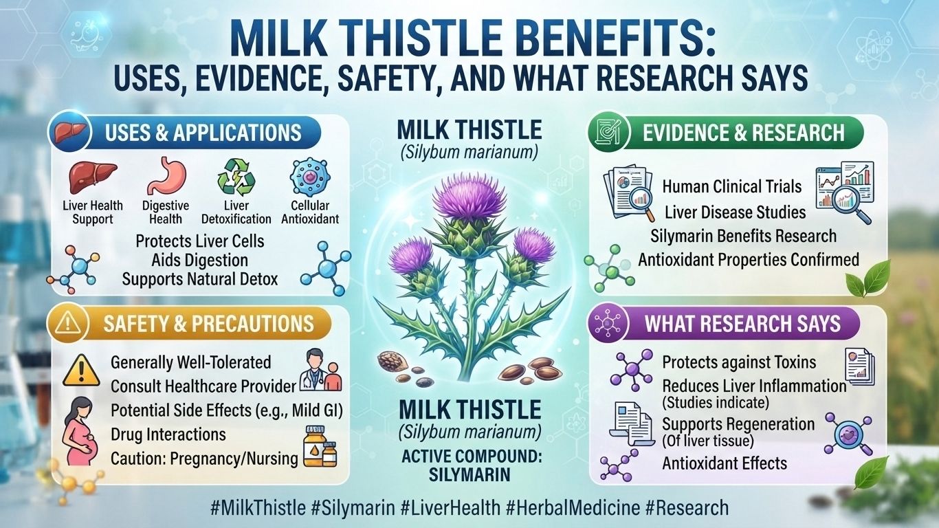 Milk Thistle Benefits: Uses, Evidence, Safety, and What Research Says