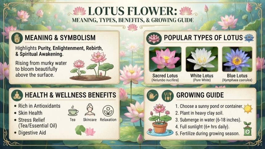 Lotus Flower: Meaning, Types, Benefits, and Growing Guide